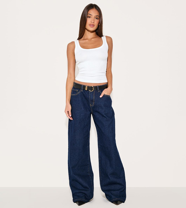 Low Rise Wide Leg Jeans