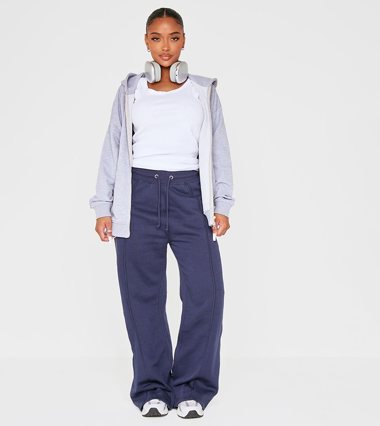 Shape Binded High Waist Wide Leg Sweatpants
