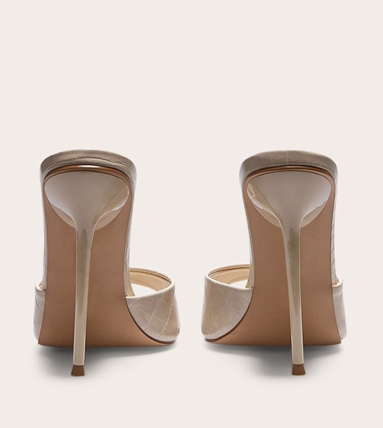 Croc PU Pointed Toe Heel Pumps