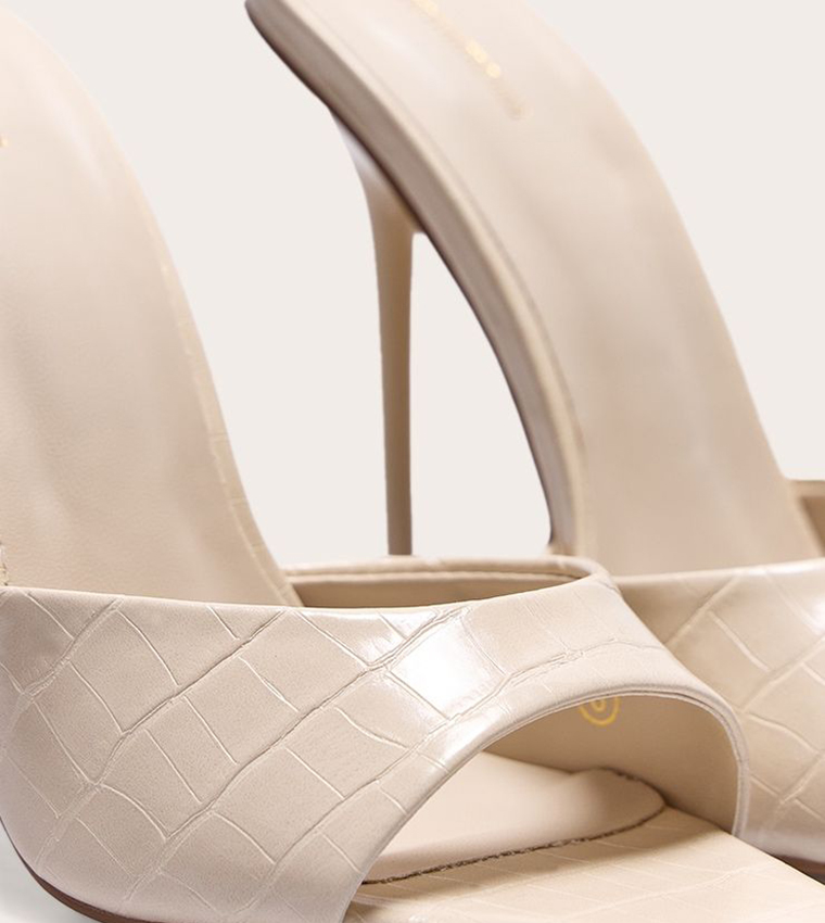 Croc PU Pointed Toe Heel Pumps