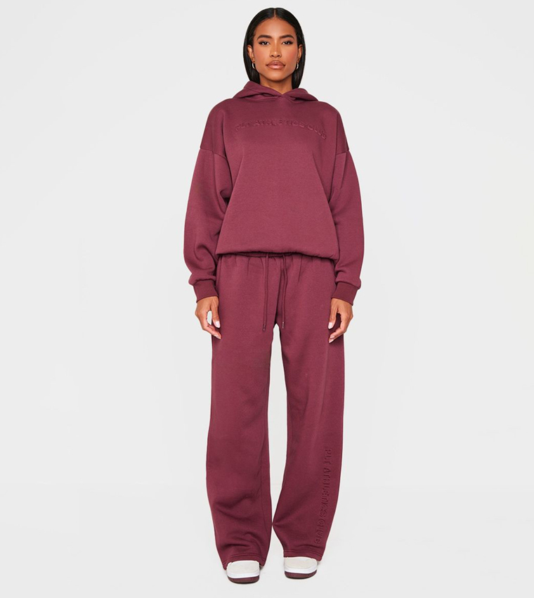 Athletics Club Embossed Graphic Oversized Hoodie