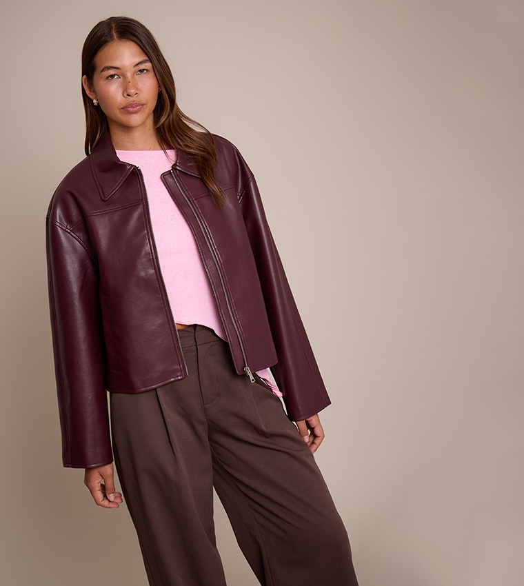 Zip-Through PU Jacket