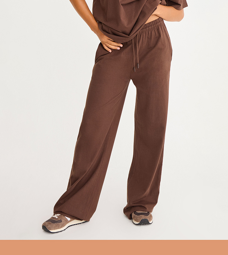 Drawstring Waist Low Rise Pants