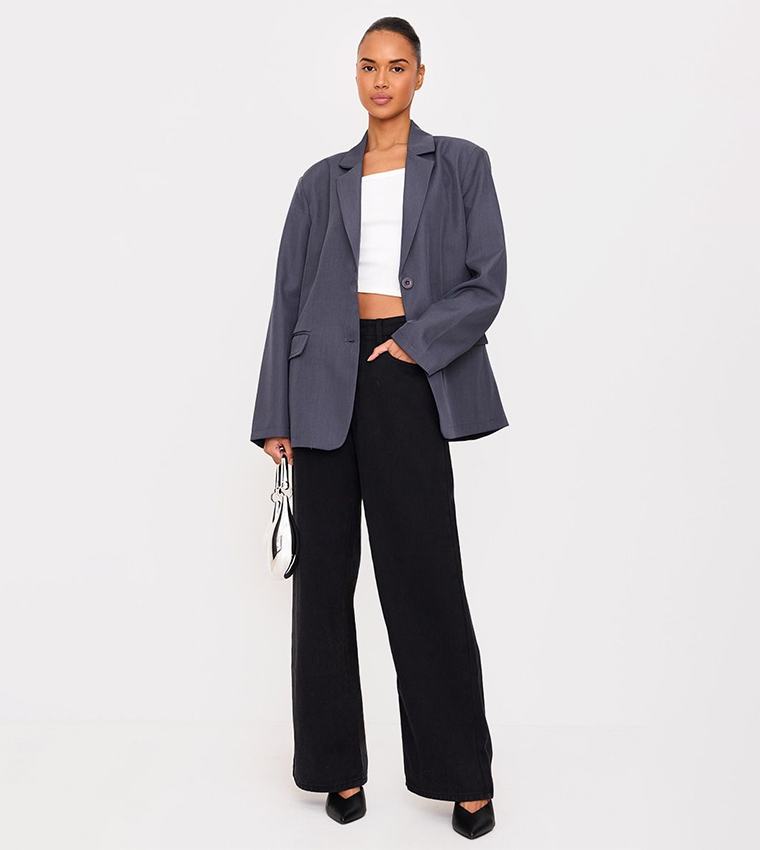 Seam Detail Structured Oversized Blazer