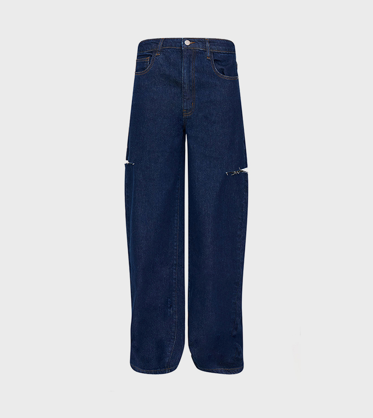 Thigh Split Wide Leg Jeans