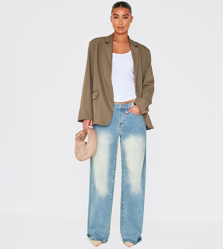 Seam Detail Structured Oversized Blazer
