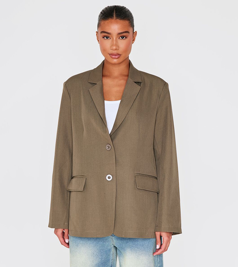 Seam Detail Structured Oversized Blazer