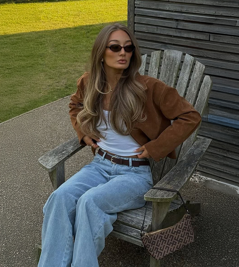 جاكيت شامواه صناعي بسحاب كامل 