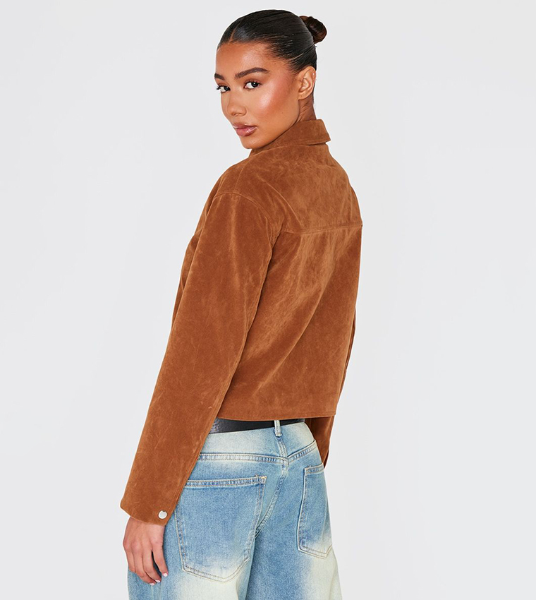 جاكيت شامواه صناعي بسحاب كامل 