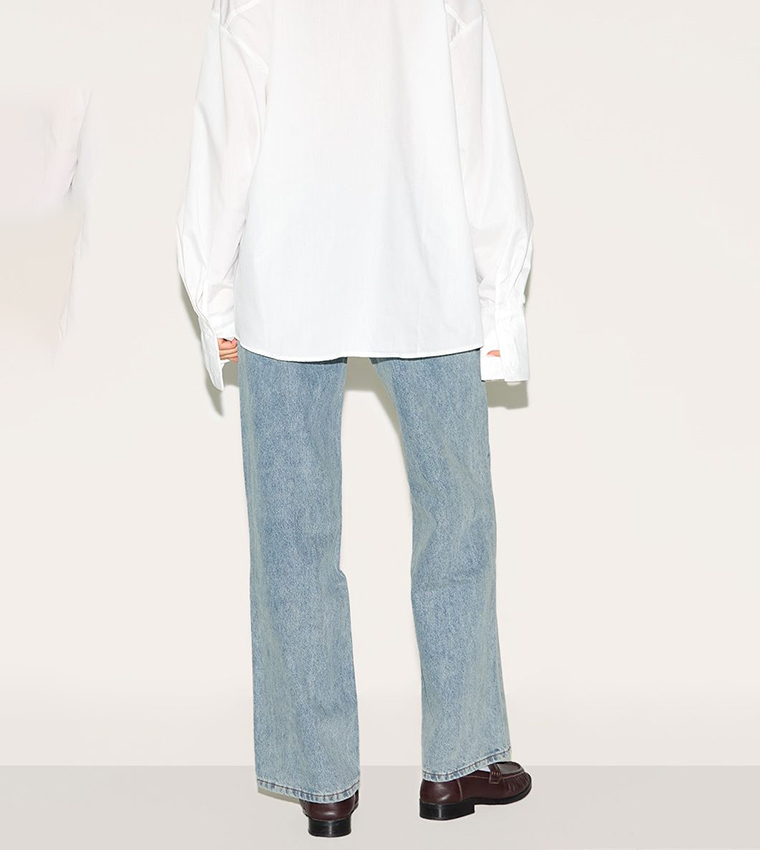 Vintage Washed Low Rise Straight Fit Jeans