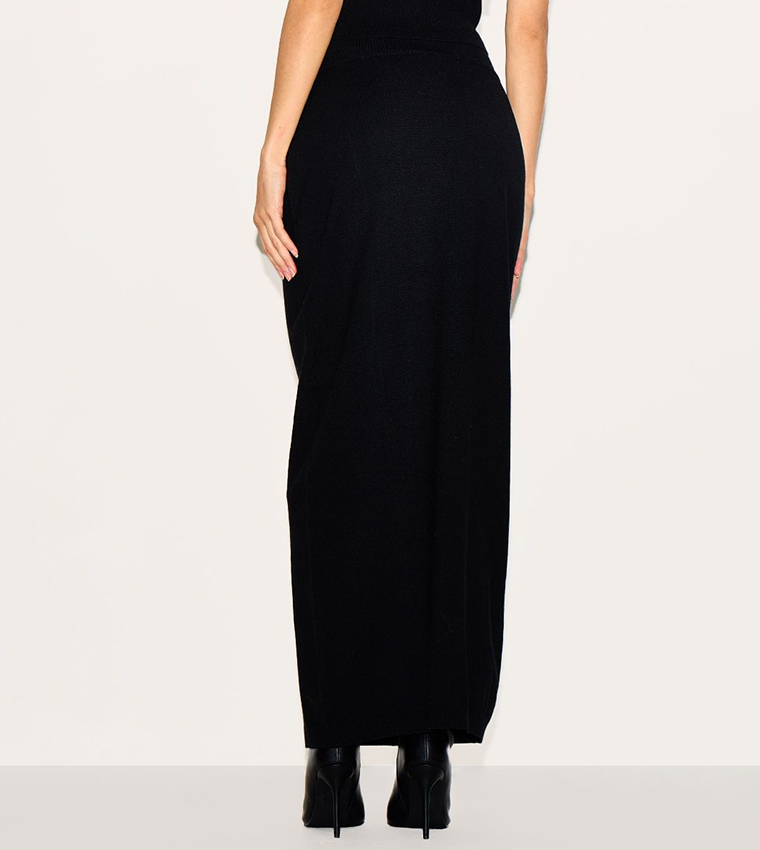 Solid Knit Maxi Skirt