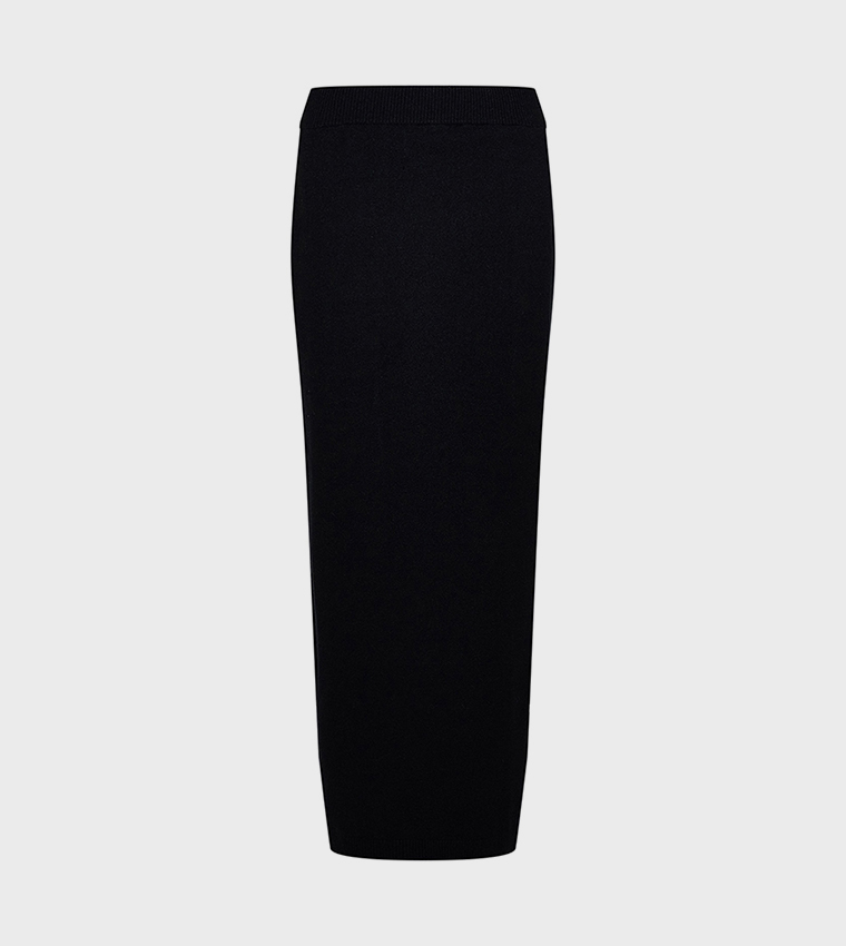 Solid Knit Maxi Skirt