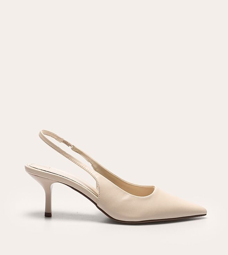 PU Pointed Toe Slingback Pumps
