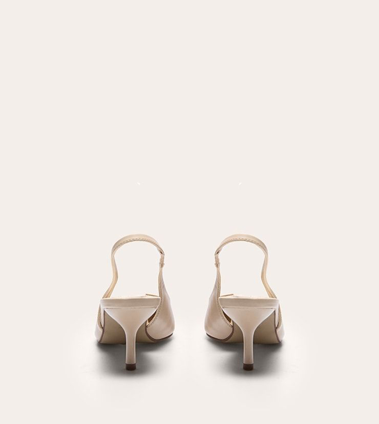 PU Pointed Toe Slingback Pumps