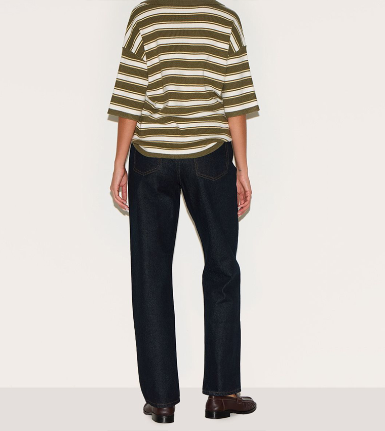 Washed High Waist Straight Fit Jeans