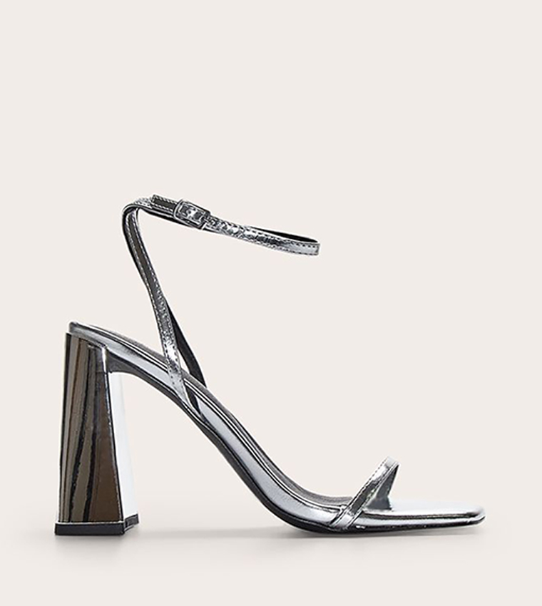 Square Toe High Block Heel Sandals