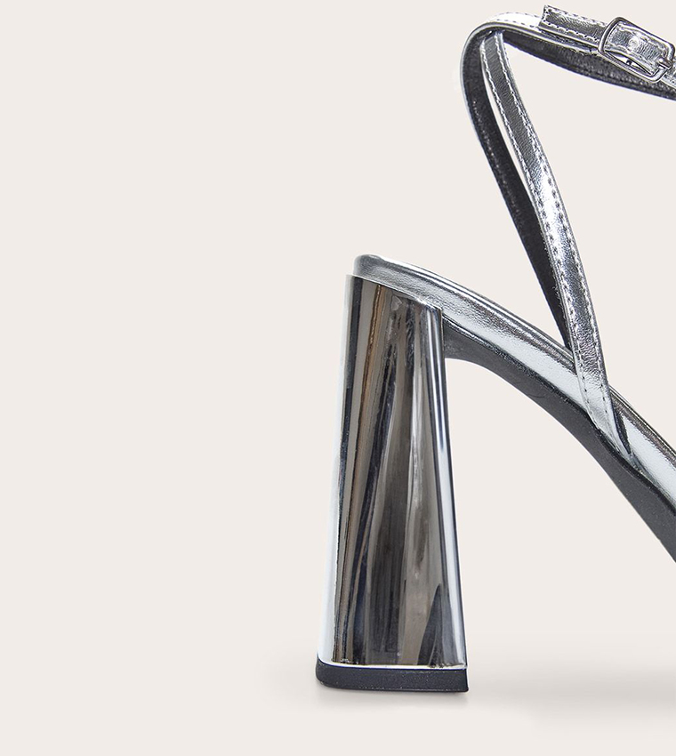Square Toe High Block Heel Sandals