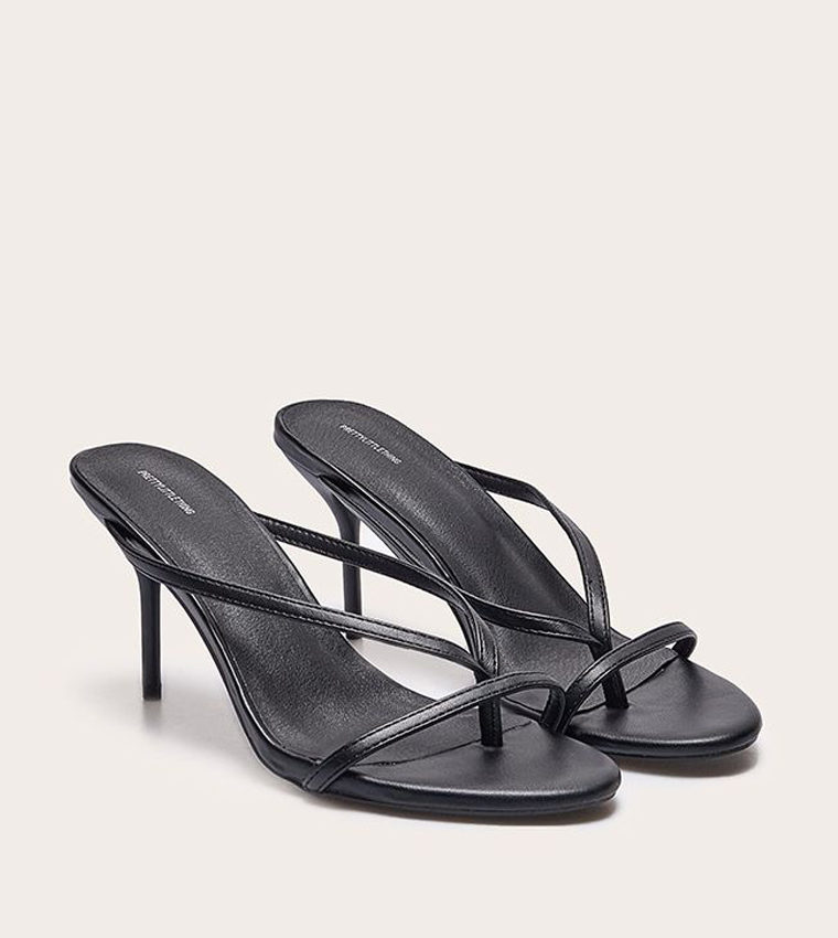 Round Toe Thong High Stiletto Heeled Sandals