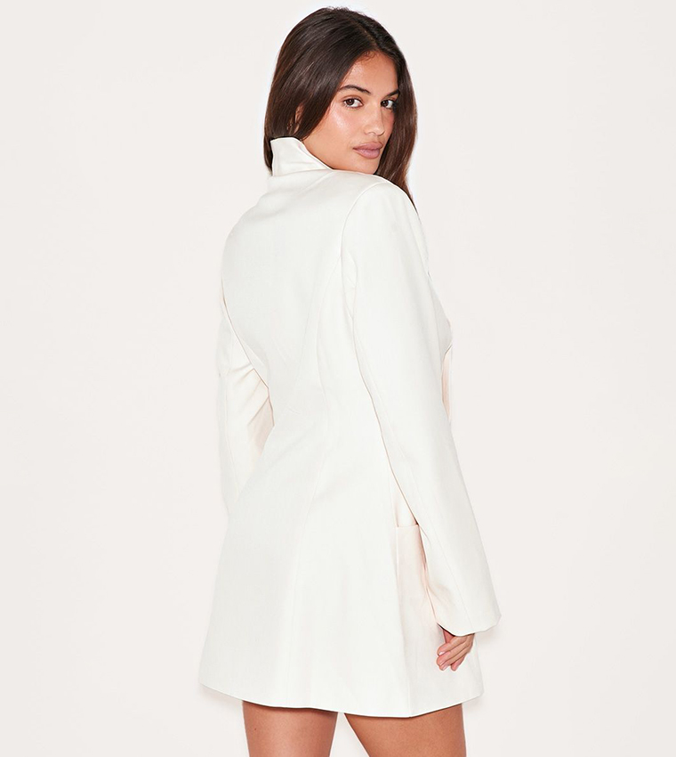 Collarless Mini Blazer Dress