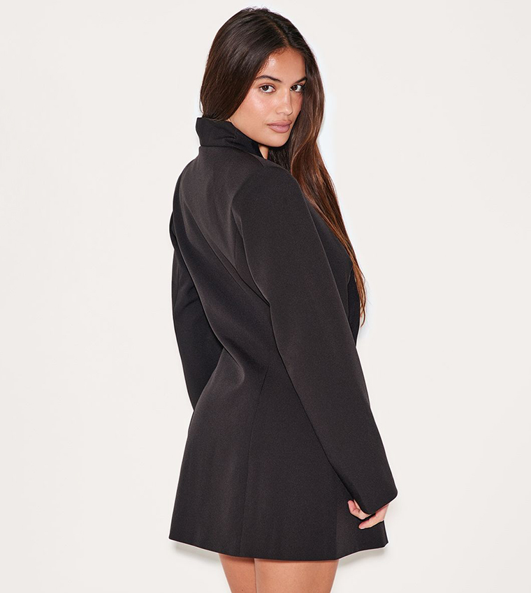 Collarless Mini Blazer Dress