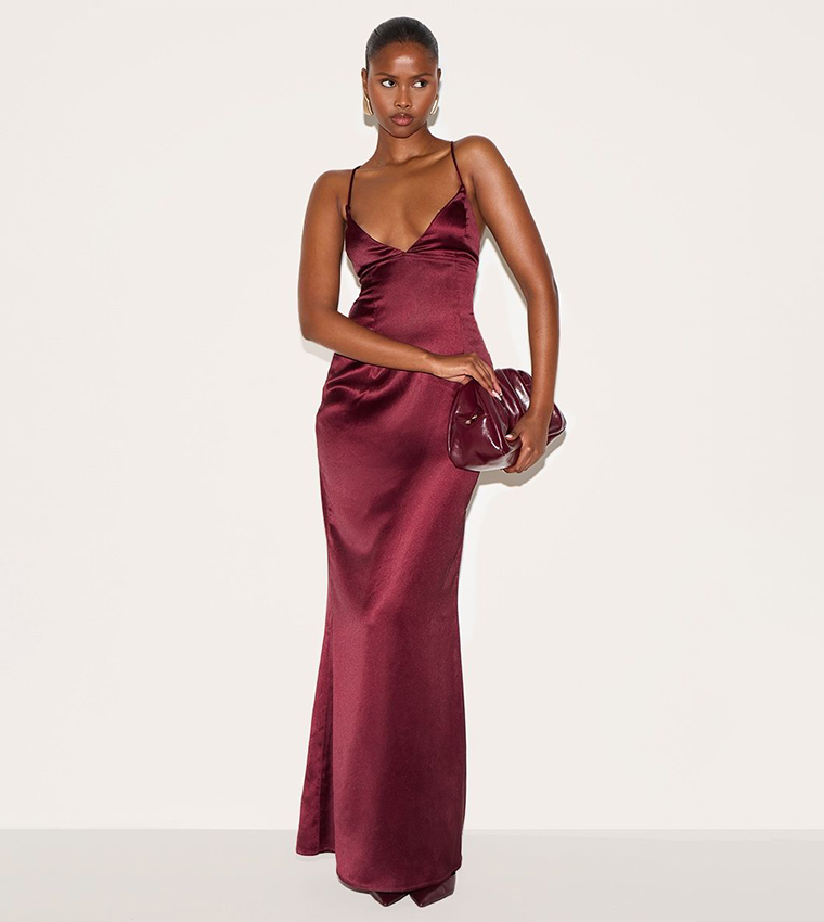 Satin Tie Back Maxi Dress