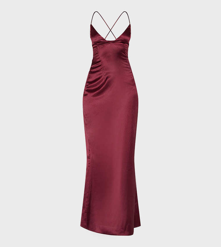 Satin Tie Back Maxi Dress