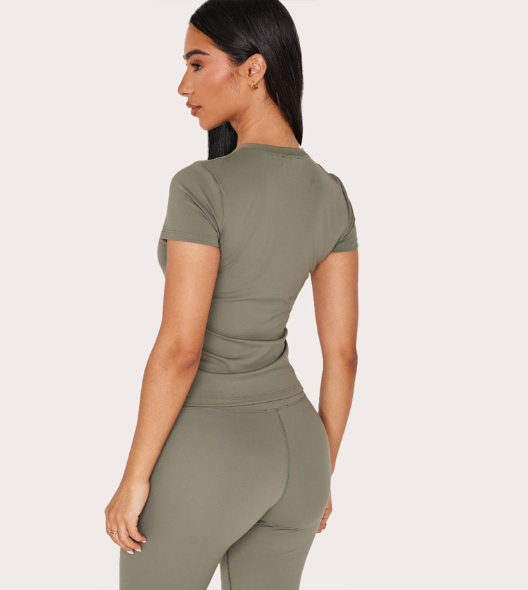 Petite Sculpt Longline Short Sleeves Top