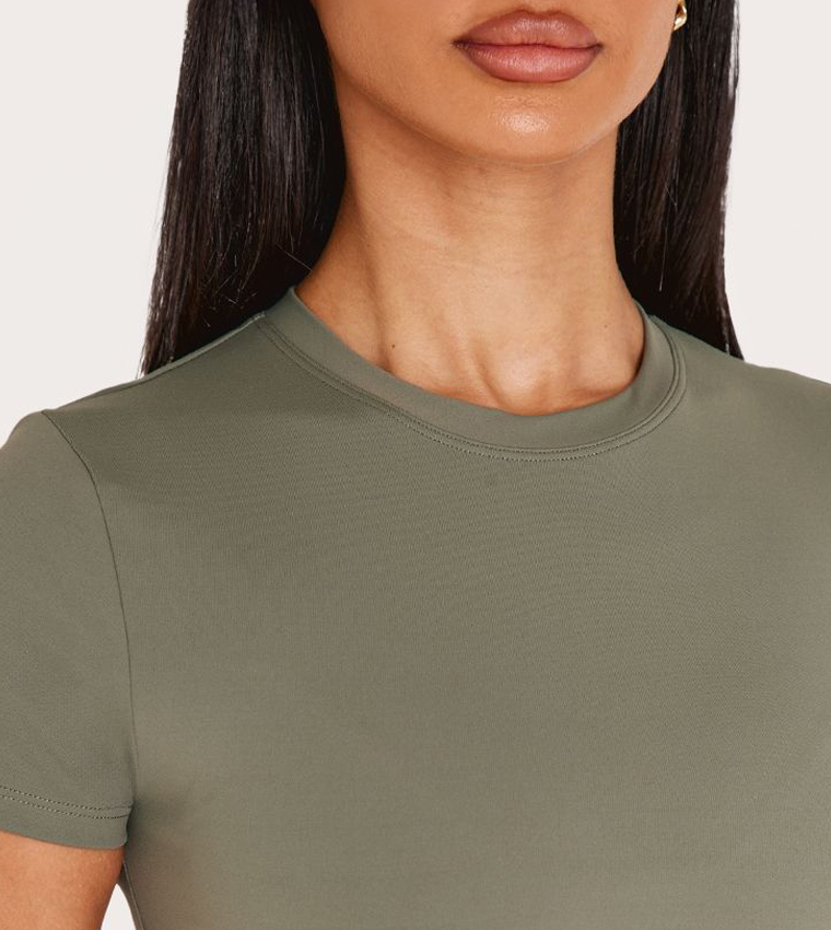 Petite Sculpt Longline Short Sleeves Top