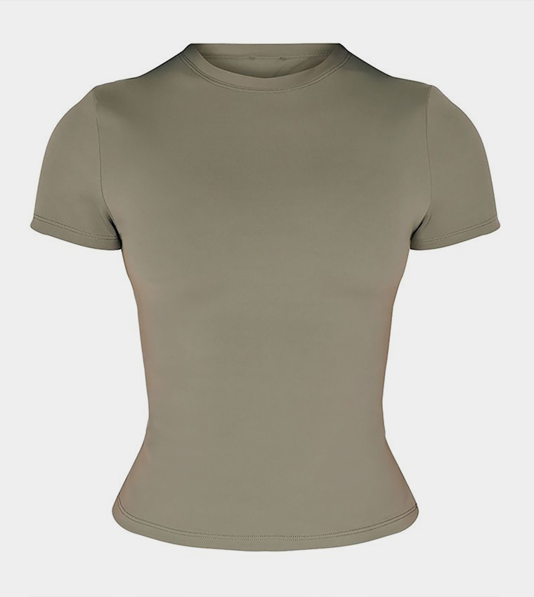 Petite Sculpt Longline Short Sleeves Top