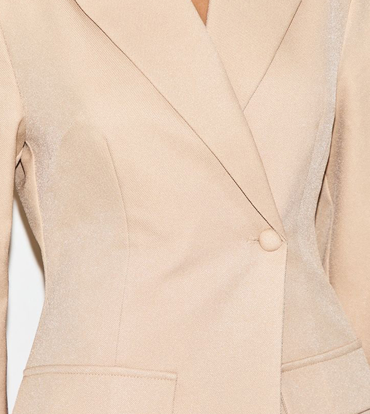Drop Shoulder Cinch Waist Extreme Oversized Blazer