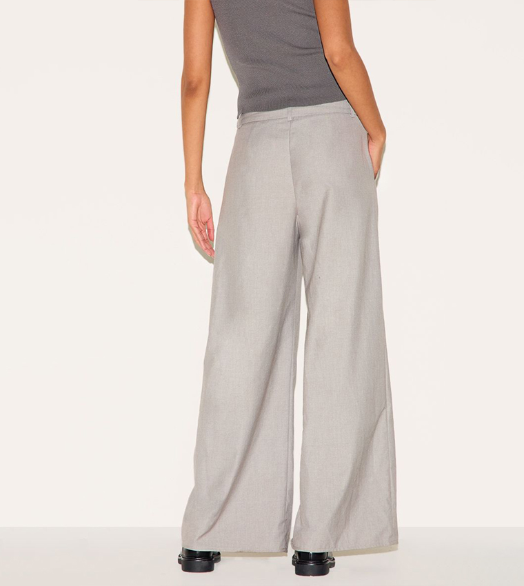 Double Pleated Wide Leg Trousers