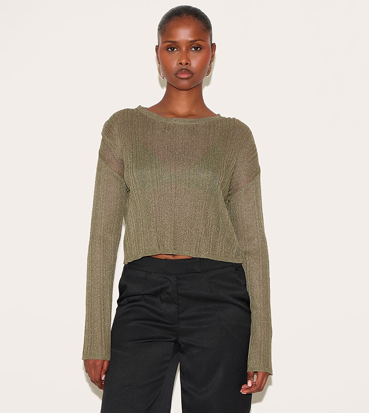 Sheer Knitted Oversized Top
