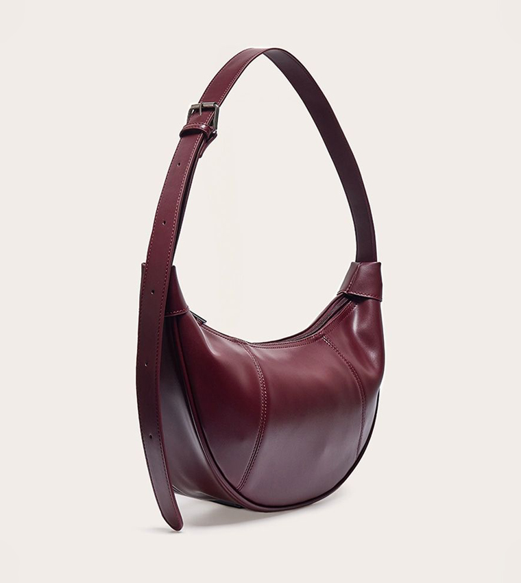 Textured Crescent Shoulder Bag