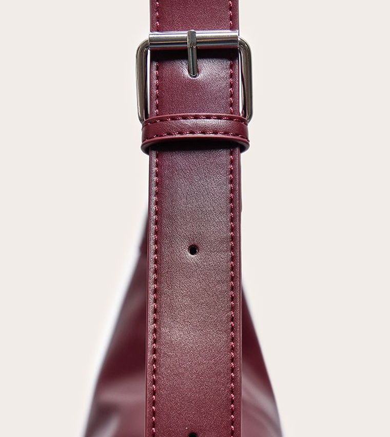 Textured Crescent Shoulder Bag