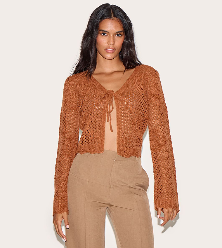 Crochet Tie Front Cardigan