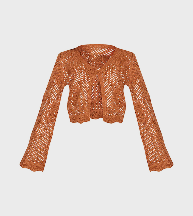 Crochet Tie Front Cardigan