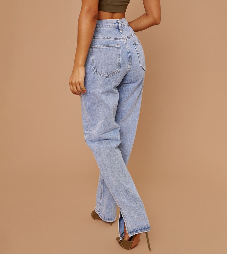 Petite Split Hem Slim Fit Jeans