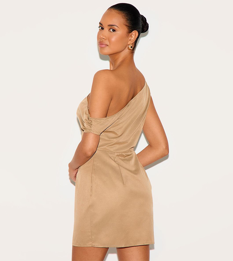 Woven Asymmetric Cup Detail Mini Dress