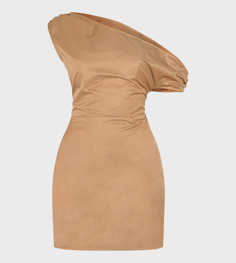 Woven Asymmetric Cup Detail Mini Dress