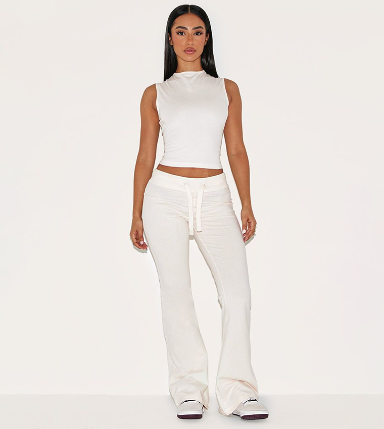 Petite Open Back Sleeveless Crop Top