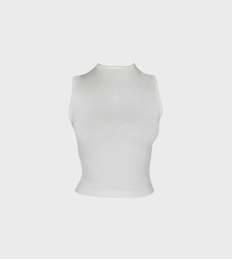 Petite Open Back Sleeveless Crop Top
