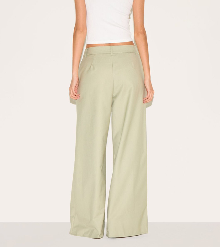 Double Pleated Wide Leg Trousers