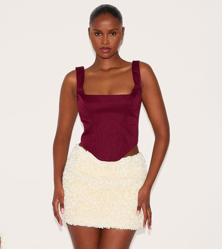 Confetti Appliqued Textured Mini Skirt