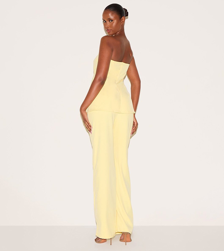 Woven Tailored Longline Bandeau Flared Jumpsuit