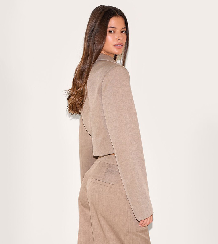 Long Sleeves Boxy Fit Crop Blazer