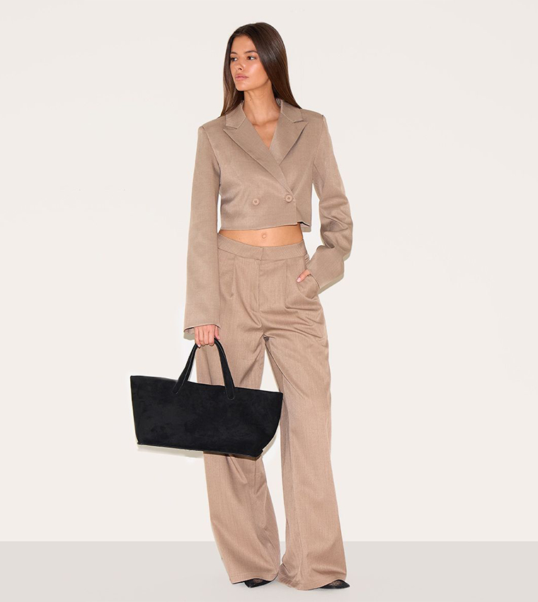 Long Sleeves Boxy Fit Crop Blazer