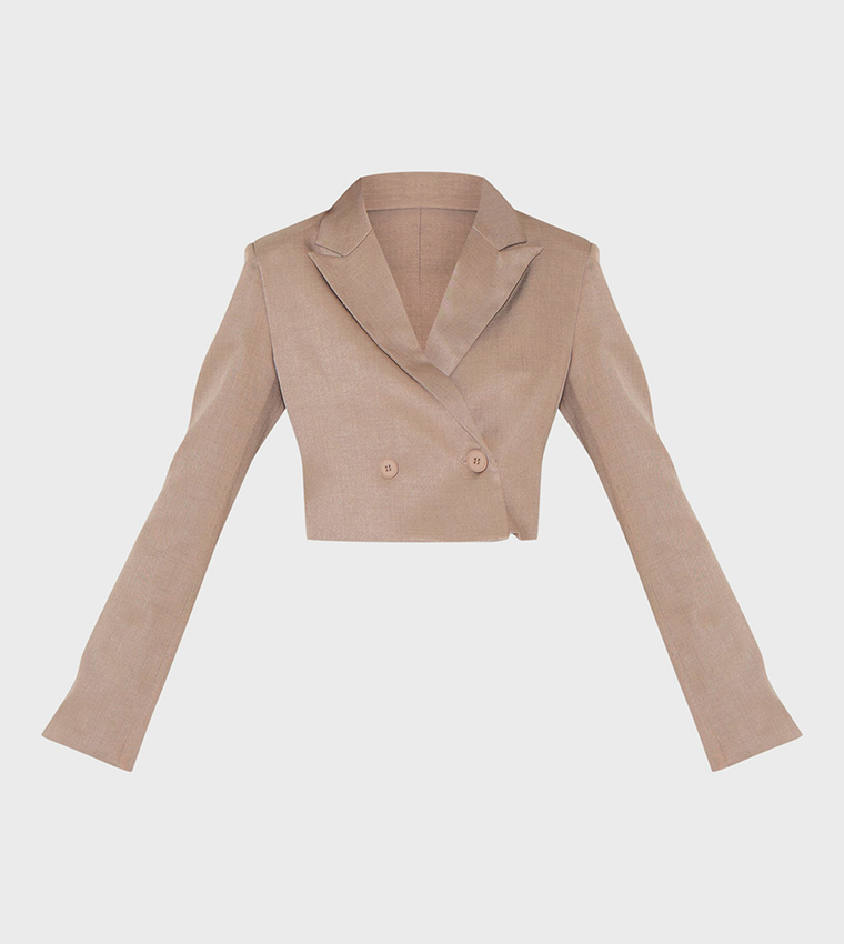 Long Sleeves Boxy Fit Crop Blazer