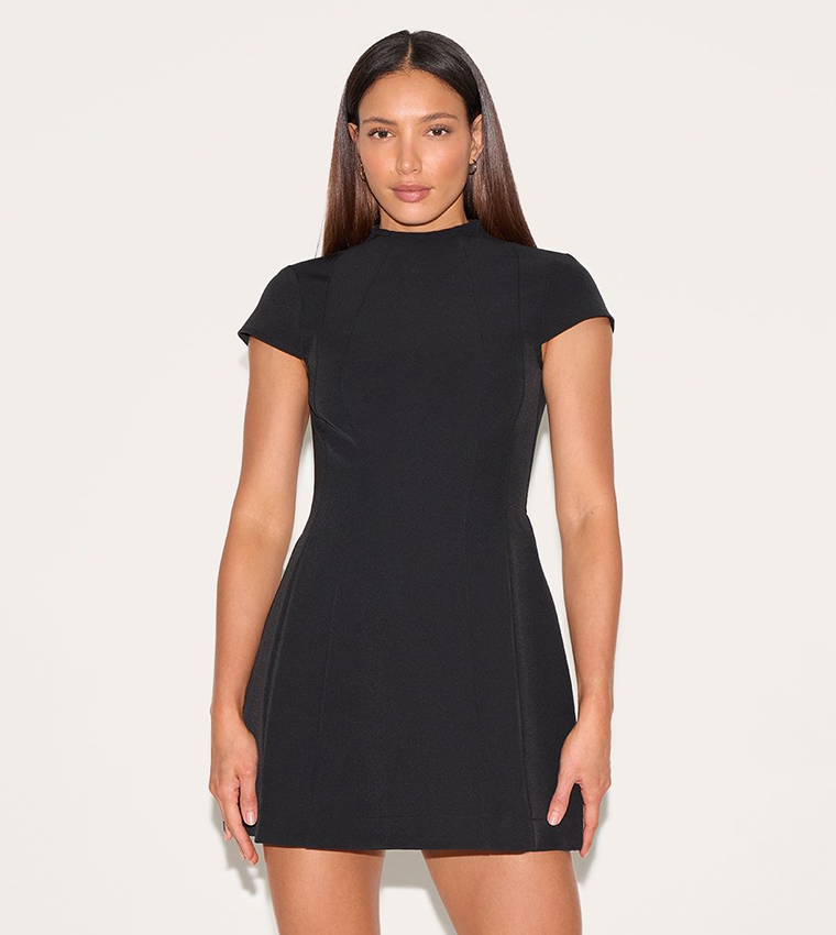 Tall High Neck Cinched Mini Dress