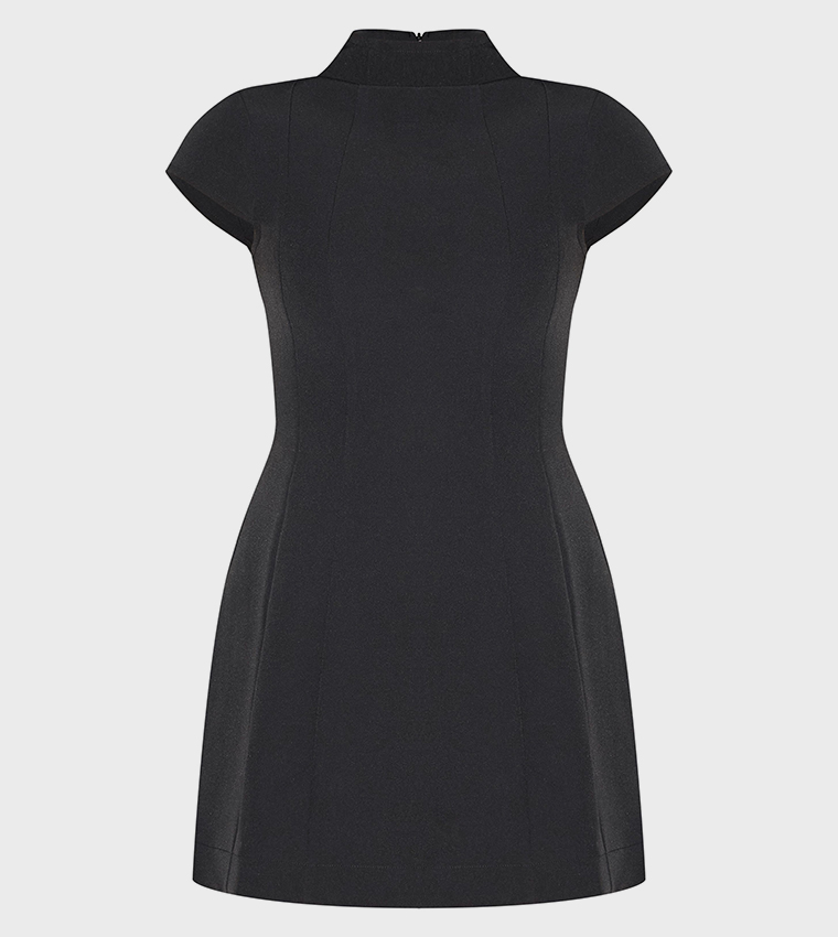 Tall High Neck Cinched Mini Dress