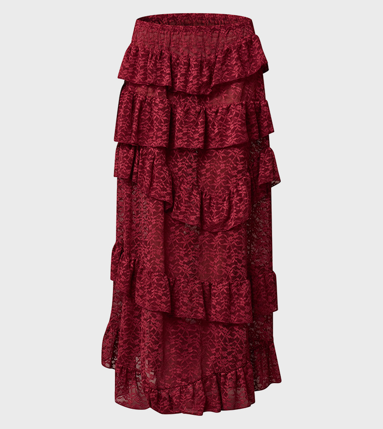 Lace Floaty Layered Maxi Skirt
